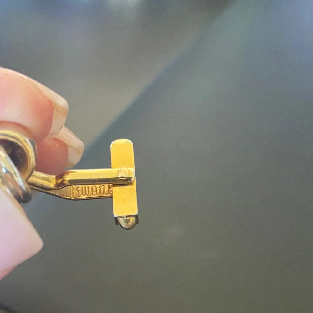 Swank Vintage Gold and Silver Knot Cufflinks